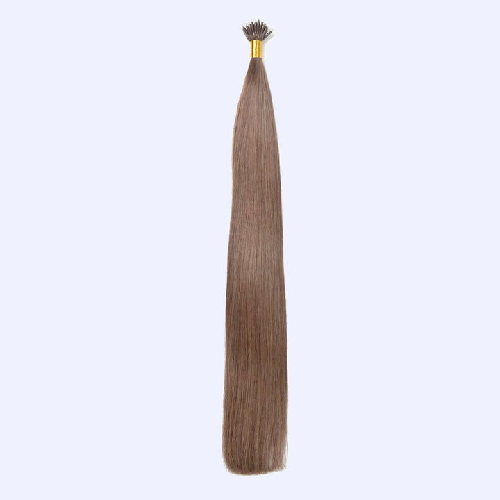 Ash Brown (#8) Indreams Virgin Remy Nano Ring Hair Extensions - indreams hair - Keratin hair - 