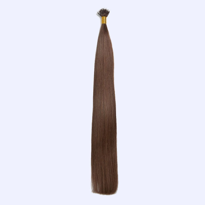 Light Brown (#6) Indreams Virgin Remy Nano Ring Hair Extensions - indreams hair - Keratin hair - 