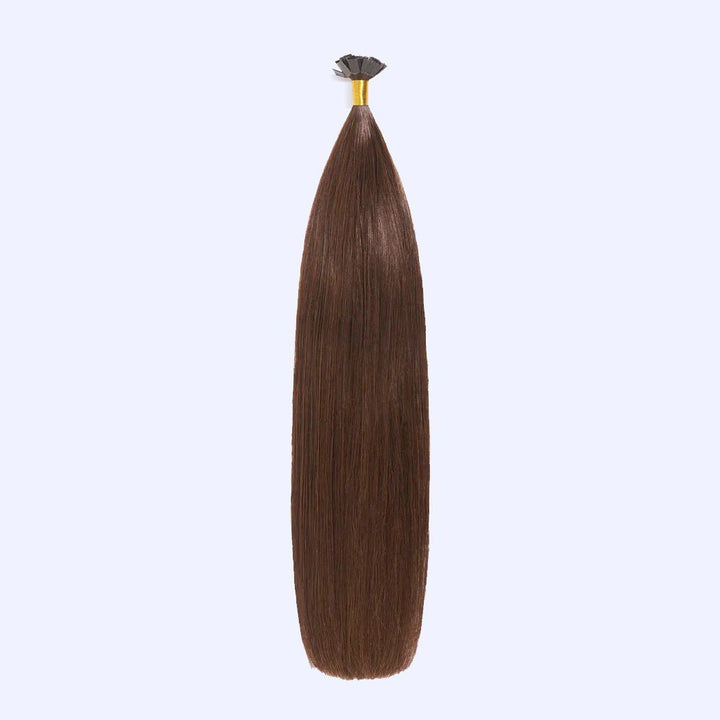 Medium Brown (#4) Indreams Virgin Remy Flat Tip Hair Extensions - indreams hair - Keratin hair - 