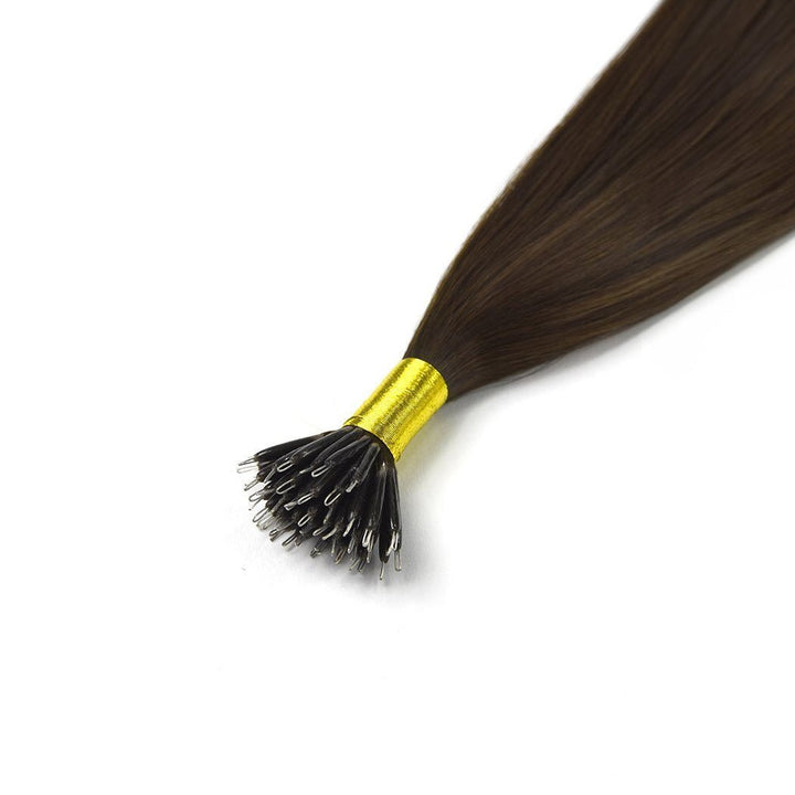 Medium Brown (#4) Indreams Virgin Remy Nano Ring Hair Extensions - indreams hair - Keratin hair - 